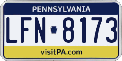 PA license plate LFN8173