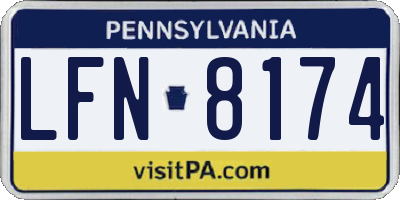 PA license plate LFN8174