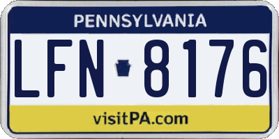 PA license plate LFN8176