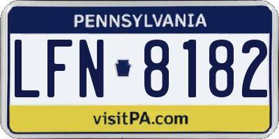 PA license plate LFN8182