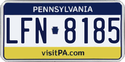 PA license plate LFN8185