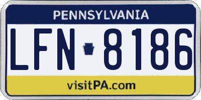 PA license plate LFN8186