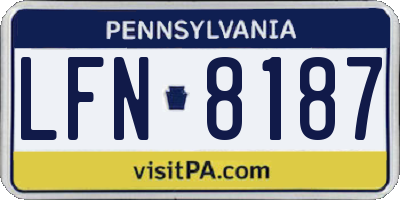 PA license plate LFN8187