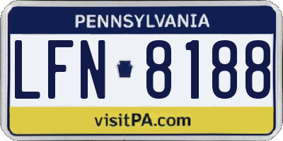 PA license plate LFN8188