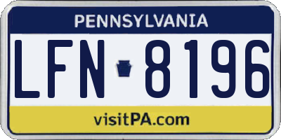 PA license plate LFN8196