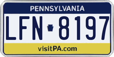 PA license plate LFN8197
