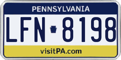 PA license plate LFN8198