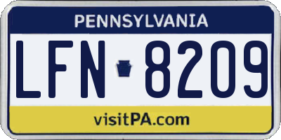PA license plate LFN8209