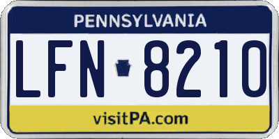 PA license plate LFN8210
