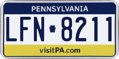 PA license plate LFN8211