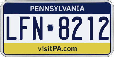 PA license plate LFN8212