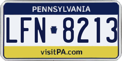 PA license plate LFN8213