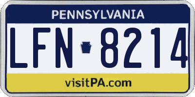 PA license plate LFN8214