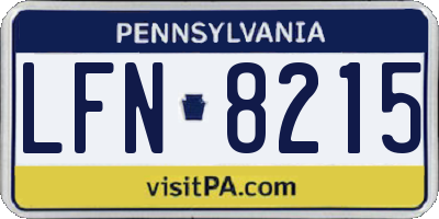 PA license plate LFN8215