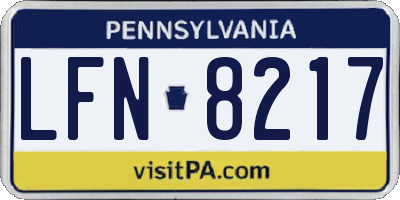 PA license plate LFN8217
