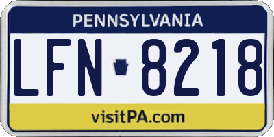 PA license plate LFN8218