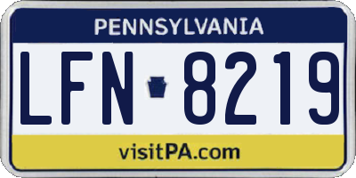 PA license plate LFN8219