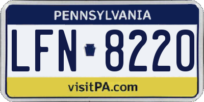 PA license plate LFN8220