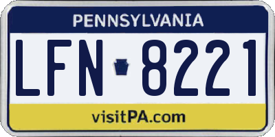 PA license plate LFN8221