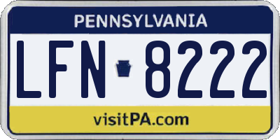 PA license plate LFN8222