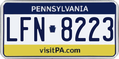 PA license plate LFN8223