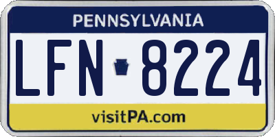 PA license plate LFN8224