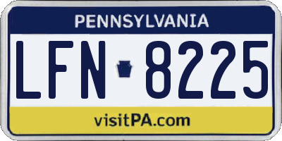 PA license plate LFN8225