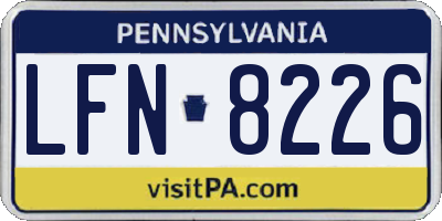 PA license plate LFN8226