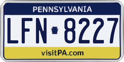 PA license plate LFN8227