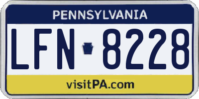 PA license plate LFN8228