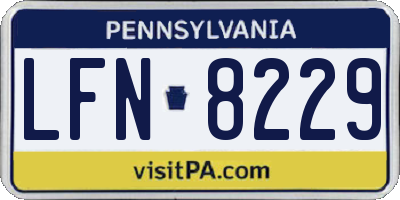PA license plate LFN8229
