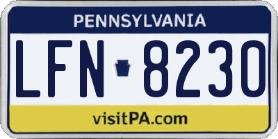 PA license plate LFN8230