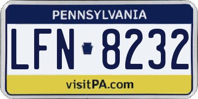 PA license plate LFN8232