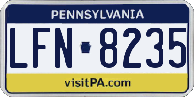 PA license plate LFN8235