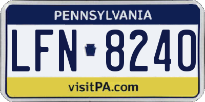 PA license plate LFN8240