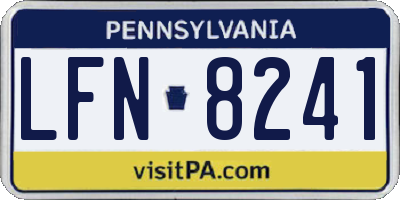 PA license plate LFN8241