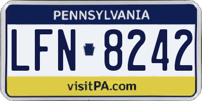 PA license plate LFN8242