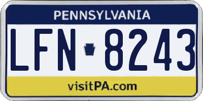 PA license plate LFN8243