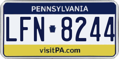 PA license plate LFN8244