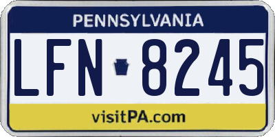 PA license plate LFN8245