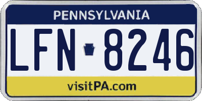 PA license plate LFN8246