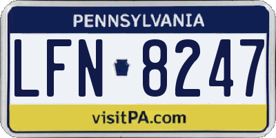 PA license plate LFN8247