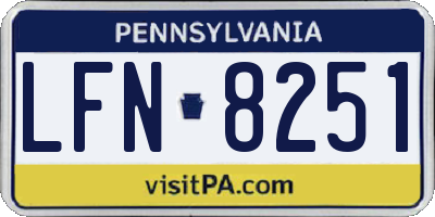 PA license plate LFN8251