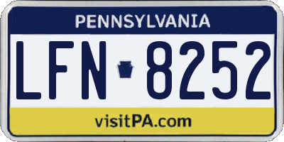 PA license plate LFN8252