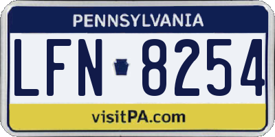 PA license plate LFN8254