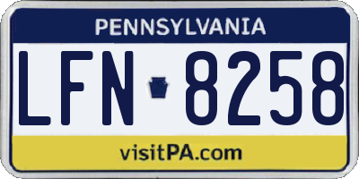 PA license plate LFN8258