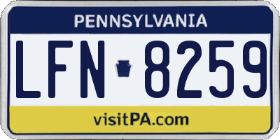 PA license plate LFN8259