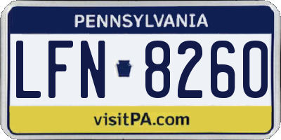 PA license plate LFN8260