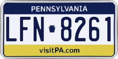 PA license plate LFN8261