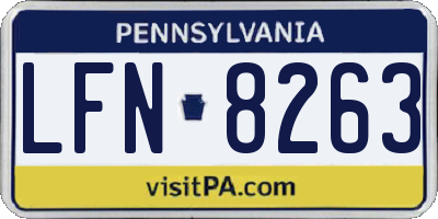 PA license plate LFN8263